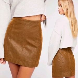 Free People - Brown Feaux Suade Mini Skirt